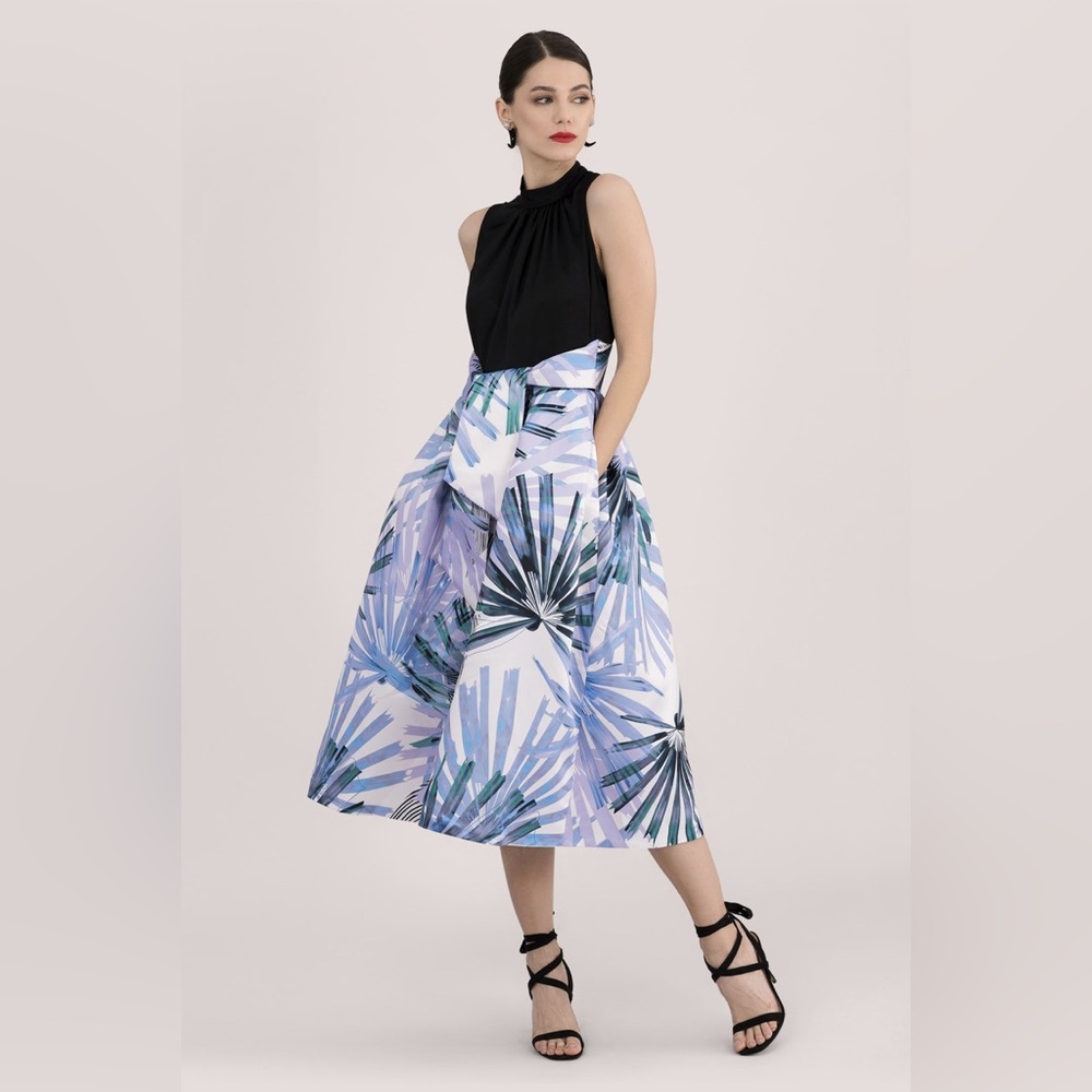 Closet London gold tie waist pleated midi